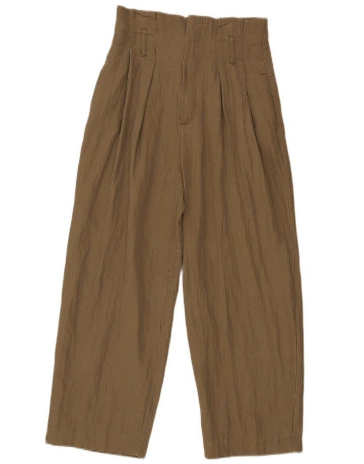 Damskie, przycięte spodnie Zara, małe W26 L24 Khaki
