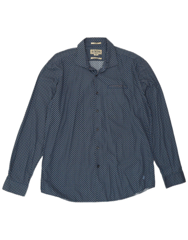 Koszula męska Marlboro Classics Custom Fit 2XL Granatowa, bawełniana w kwiaty