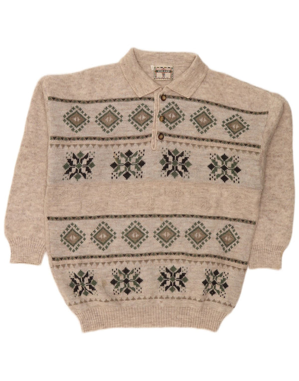 Męski sweter polo ICELAND IT 52 Large Grey Fair Isle