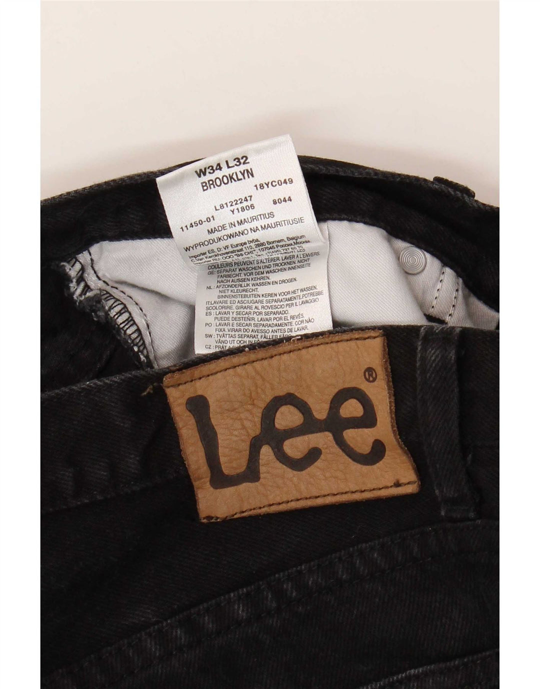 Męskie jeansy Lee Brooklyn Straight W34 L32, czarne, bawełniane