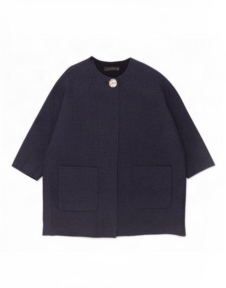 Damski płaszcz oversize Zara UK 16, duży, granatowy