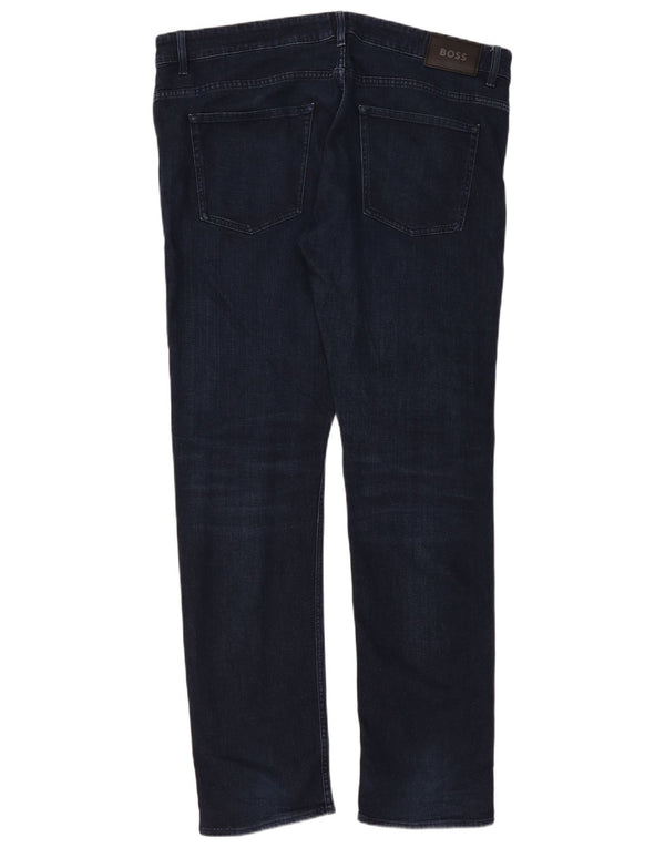 Męskie jeansy slim Hugo Boss W38 L34 Granatowa bawełna