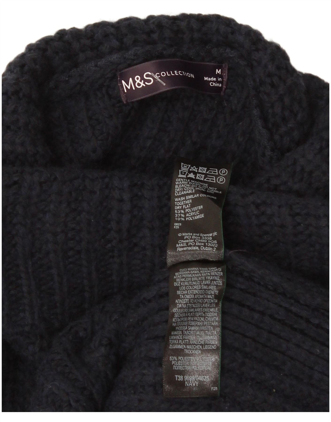Marks & Spencer Męski podkoszulek bez rękawów, średni granatowy, poliester