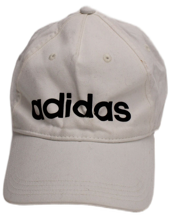 Męska czapka z daszkiem Adidas z grafiką, jeden rozmiar, biała, bawełniana