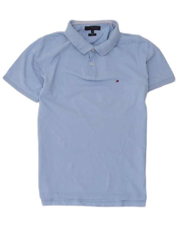 Męska koszulka polo slim fit TOMMY HILFIGER XL, niebieska, bawełniana