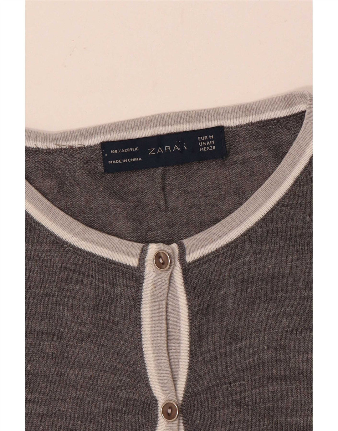 Sweter damski Zara Cardigan UK 14 Średni szary akryl