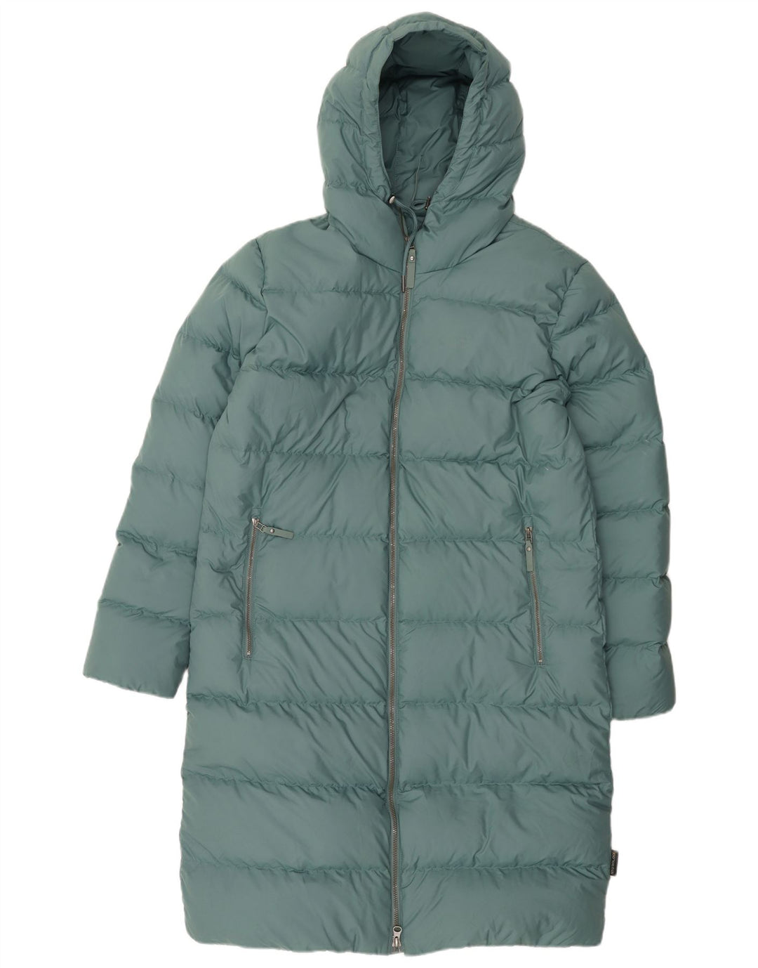 Damski płaszcz z kapturem, oversize, ocieplany Jack Wolfskin UK 10/12, średni zielony