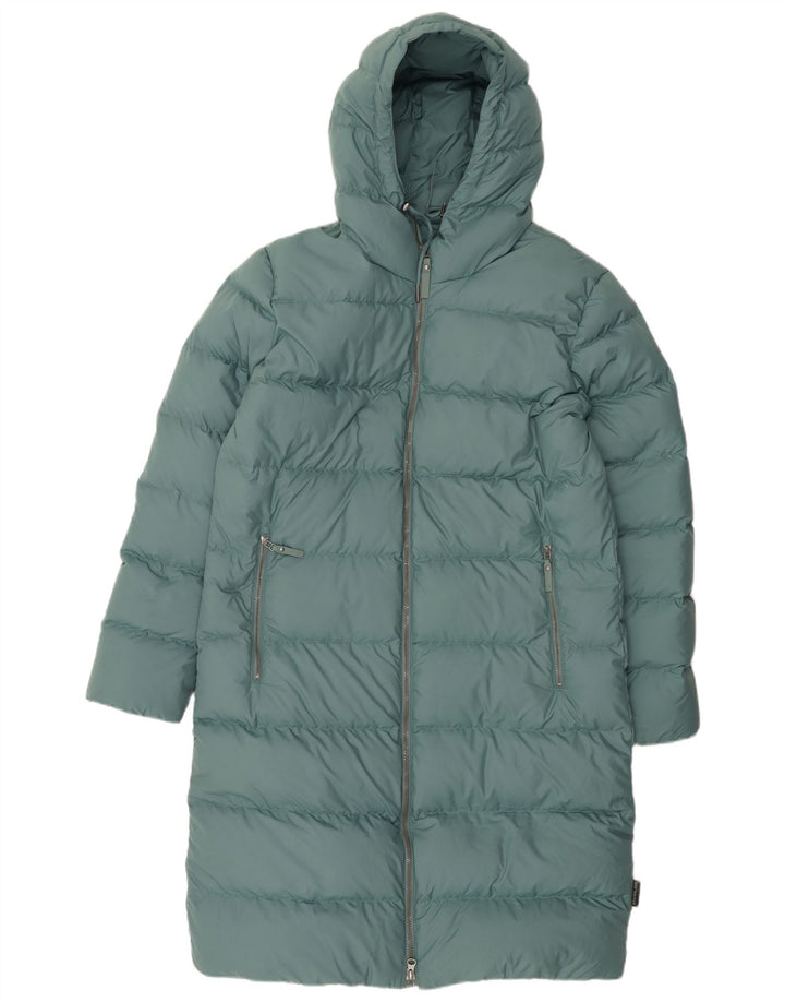 Damski płaszcz z kapturem, oversize, ocieplany Jack Wolfskin UK 10/12, średni zielony