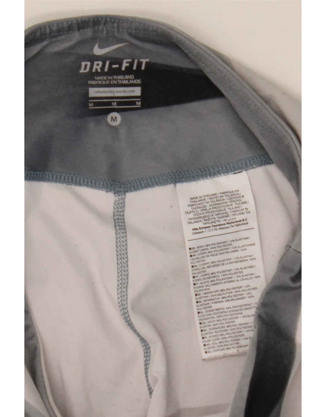 Damskie legginsy Nike Dri Fit UK 12, średnioszary, geometryczny poliester