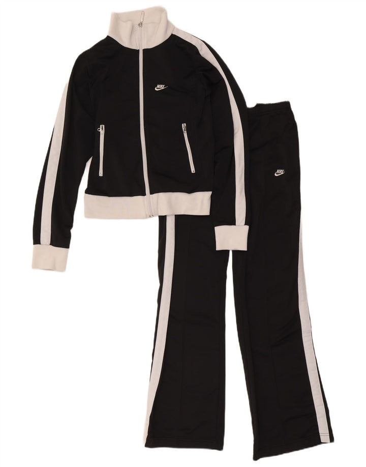 Damski pełny dres Nike UK 8/10, mały, czarny poliester z blokami kolorów