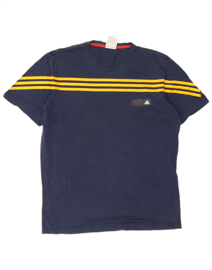 Adidas Męski T-Shirt Top Średni Granatowy Bawełniany