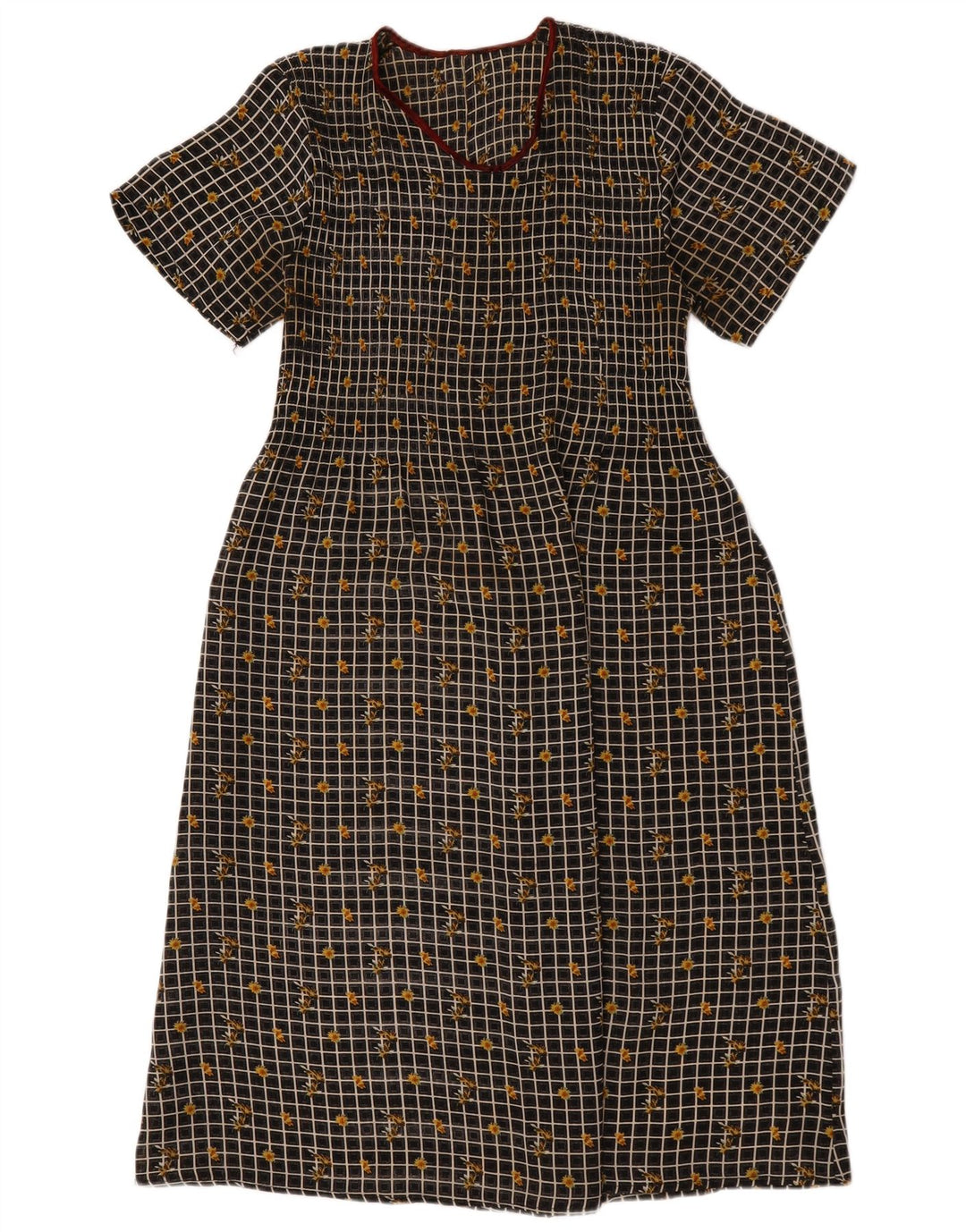 Damska sukienka maxi w stylu vintage UK 14, średnia czarna w kwiaty