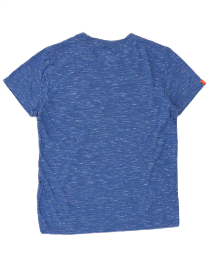 SUPERDRY Męski T-shirt Top, duży, niebieski, bawełniany w cętki