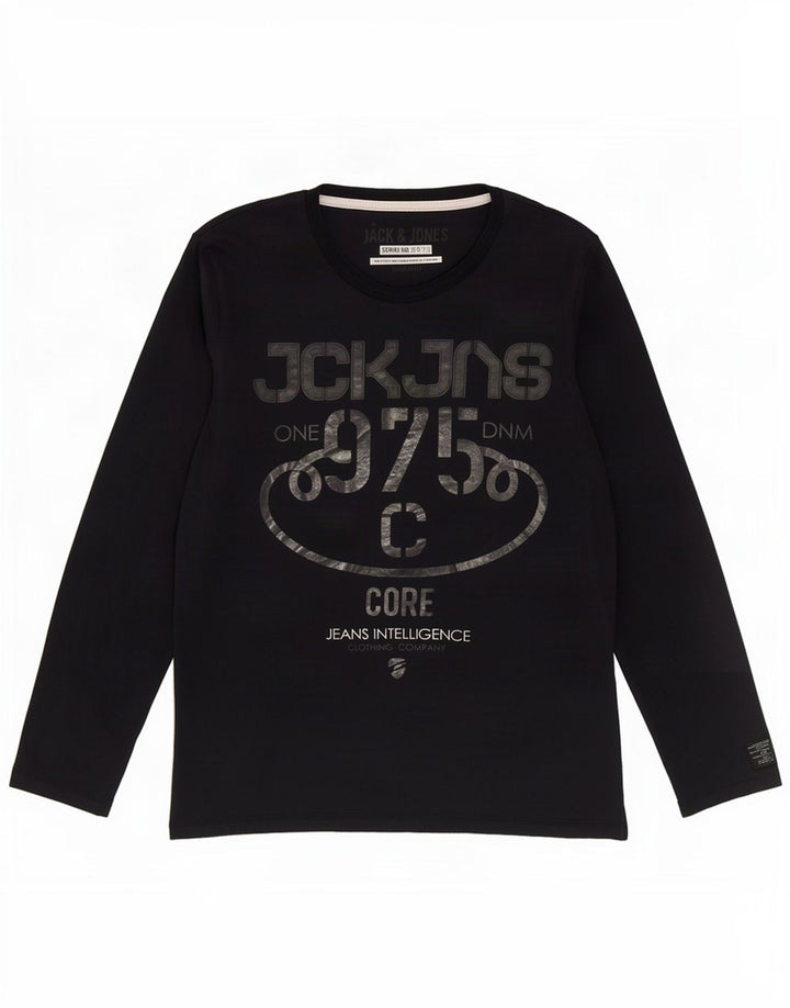 Męski top graficzny Jack & Jones z długim rękawem, duży, granatowy
