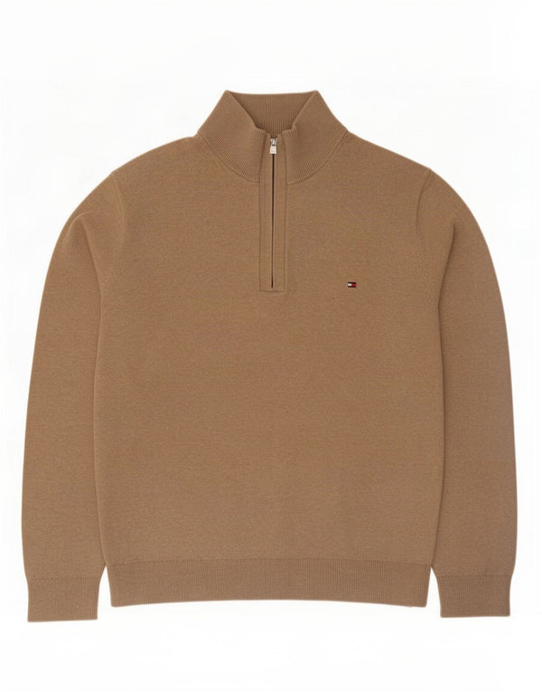 Męski sweter zapinany na zamek Tommy Hilfiger 2XL Beżowa bawełna