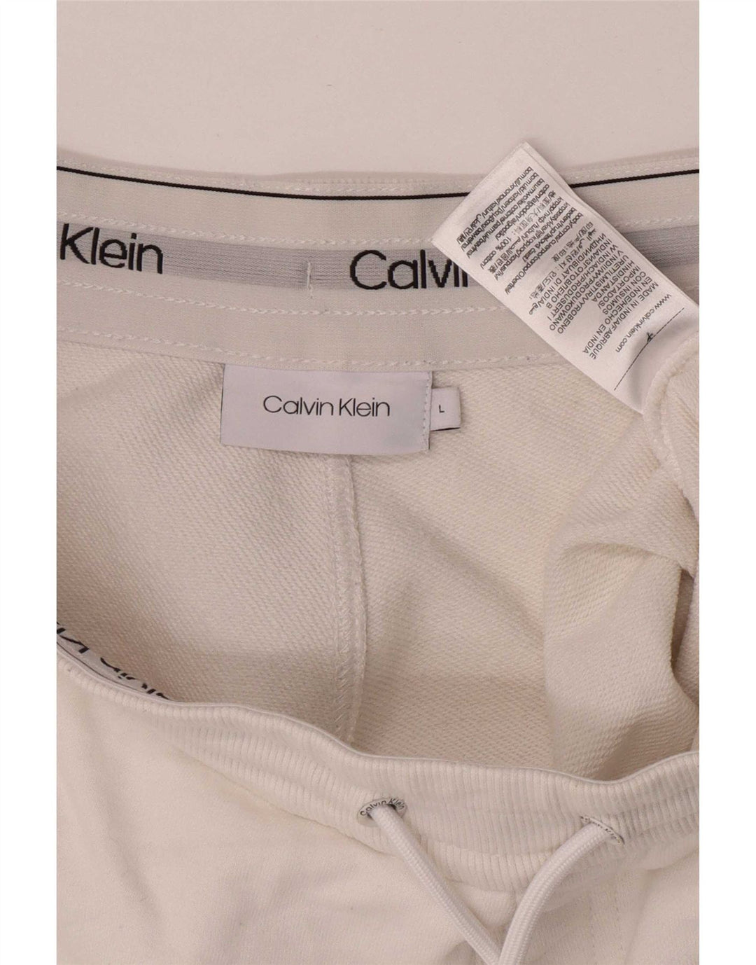 Męskie spodenki sportowe Calvin Klein, duże, białe, bawełniane
