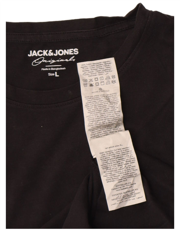 T-shirt męski Jack & Jones, duży, czarny, bawełniany