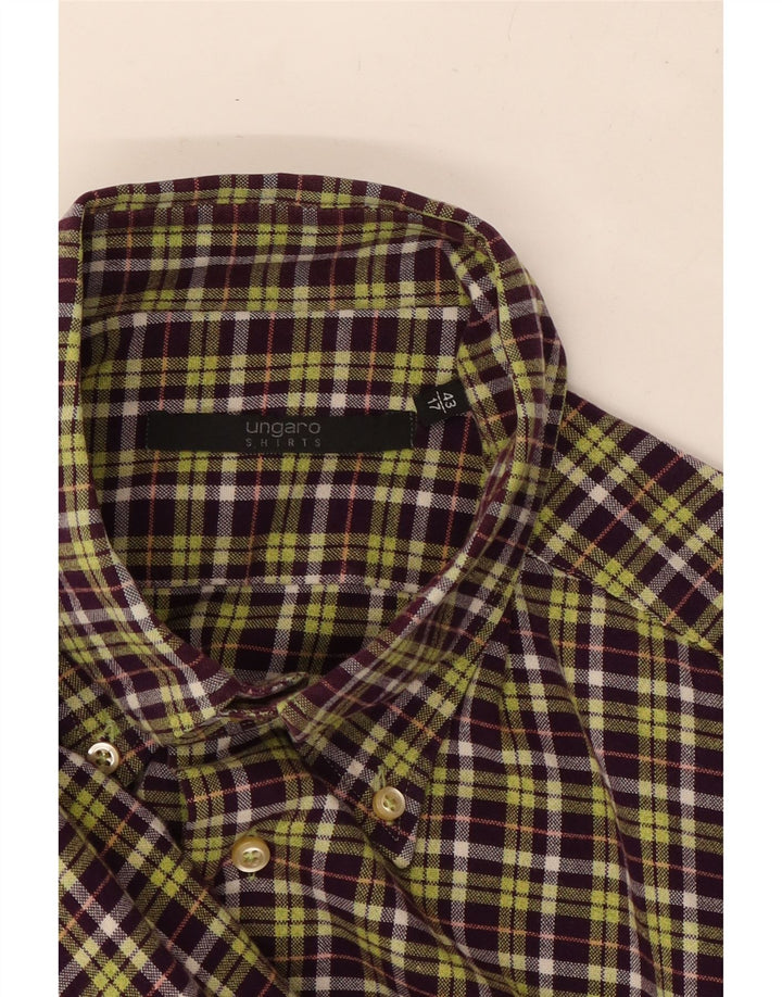 Koszula męska UNGARO rozmiar 43 17 XL fioletowa kratka