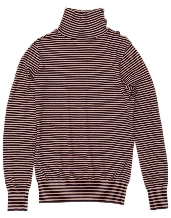 Damski sweter zapinany na guziki Massimo Dutti UK 12 w średnie fioletowe paski
