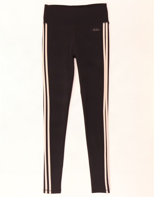 Damskie legginsy Adidas Climalite UK 8/10, małe, czarne, poliestrowe