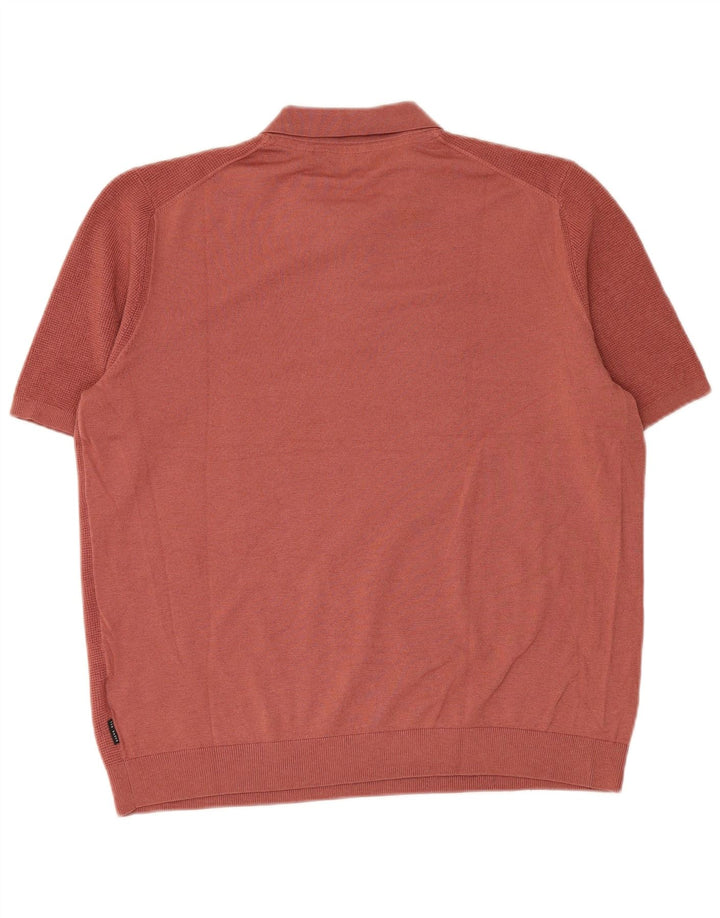Męska koszulka polo Ted Baker, rozmiar 6, 2XL, czerwona, poliestrowa