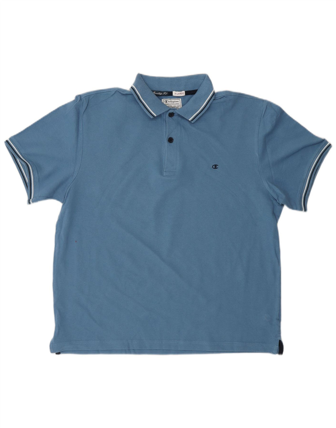 Męska koszulka polo CHAMPION Heritage Fit XL, niebieska, bawełniana