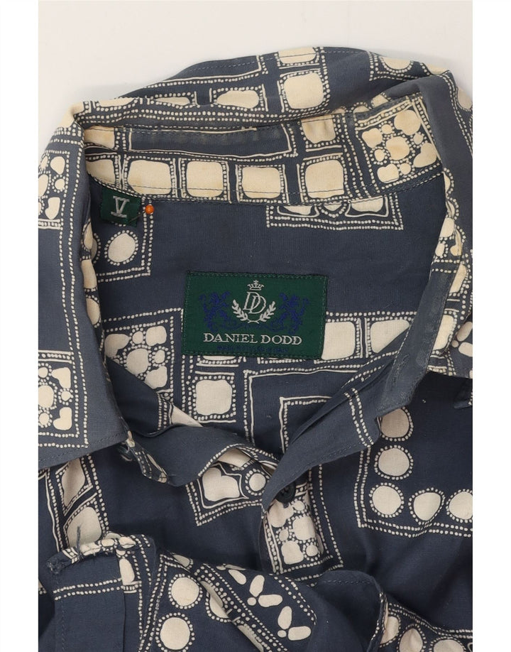 Koszula męska VINTAGE, duża, granatowa, geometryczna