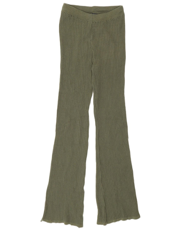 Damskie legginsy Zara Knit Flare UK 12, średni zielony poliester
