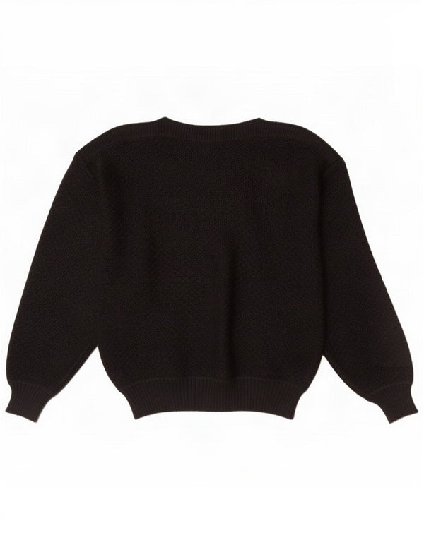 Vintage damski sweter z okrągłym dekoltem UK 16 duży czarny