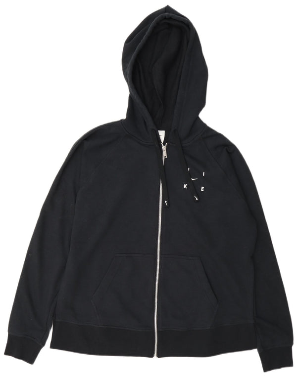 Damski sweter z kapturem i zamkiem błyskawicznym Nike Dri Fit UK 10, mały, granatowy