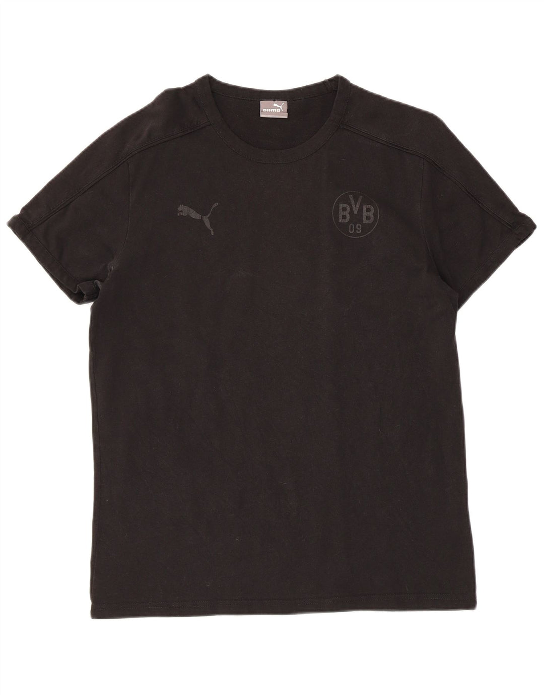 Męski T-shirt PUMA BVB Dortmund, duży, czarny, bawełniany