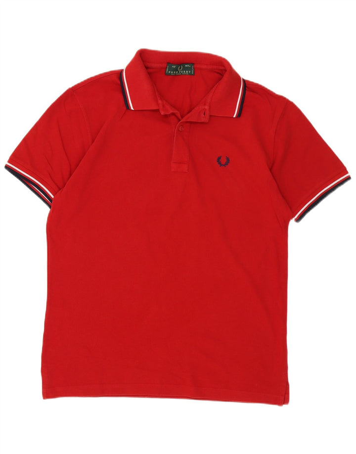 Męska koszulka polo Fred Perry, bawełniana w średnie czerwone paski