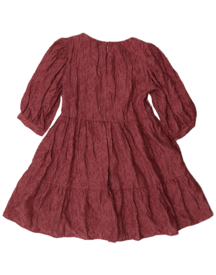 Damska sukienka o linii A z rękawem 3/4 Zara UK 6 XS Różowa kwiatowa wiskoza artystyczna