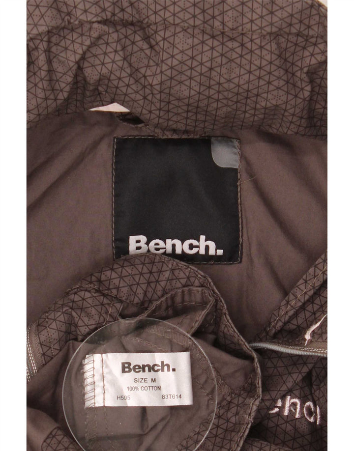 Damska kurtka bomber z kapturem i grafiką Bench UK 14, średnia brązowa bawełna