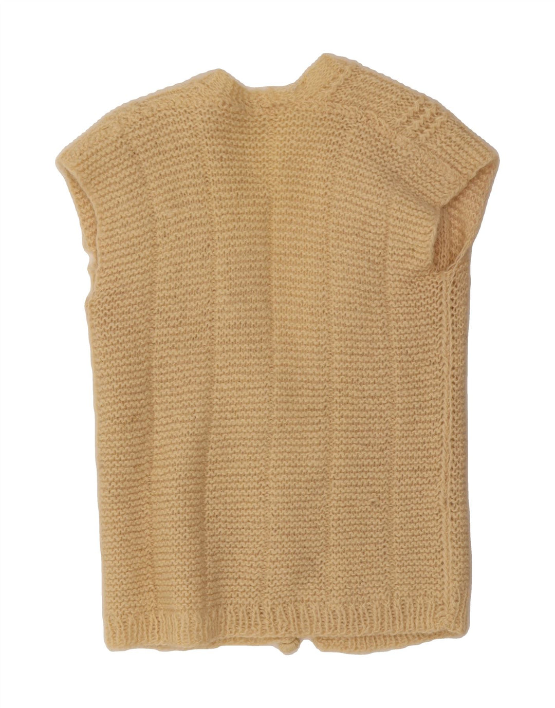 VINTAGE Womens Sleeveless Cardigan Sweater UK 14 Medium Beige Vintage Vintage and Second-Hand Vintage from Messina Hembry 