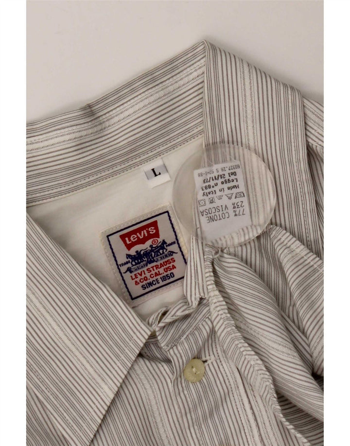 Koszula męska Levi's, duża, szara, bawełniana w prążki