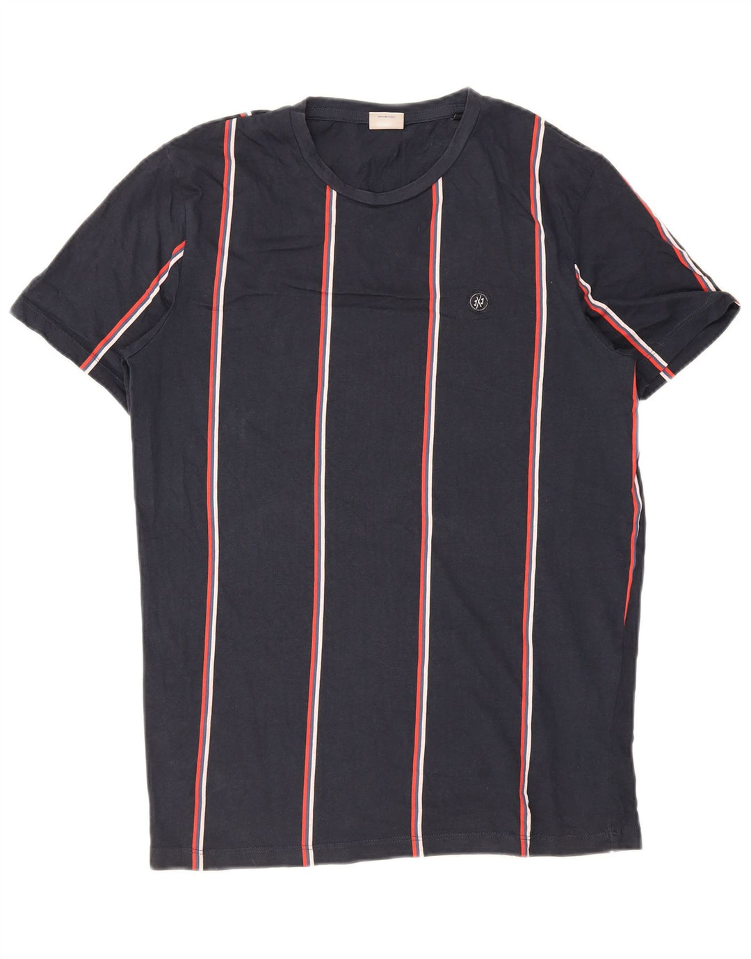 T-shirt męski Jack & Jones, bawełniany, średni, granatowy w paski