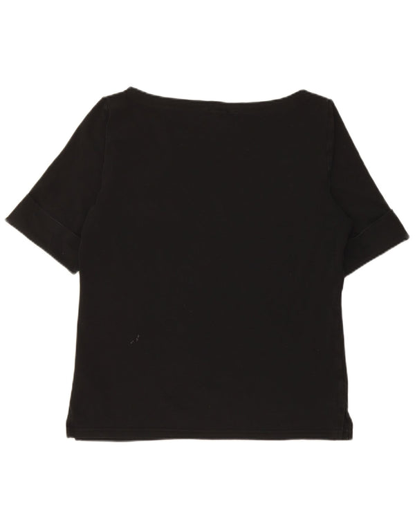 T-shirt damski Ralph Lauren Top UK 14, duży, czarny, bawełniany