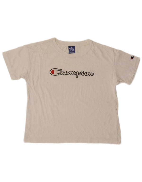 Damska koszulka Champion Crop Graphic Top UK 14 Medium White