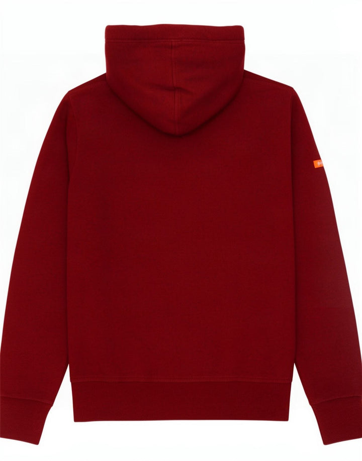 Męski sweter z kapturem i zamkiem Superdry, średnioczerwony, bawełniany