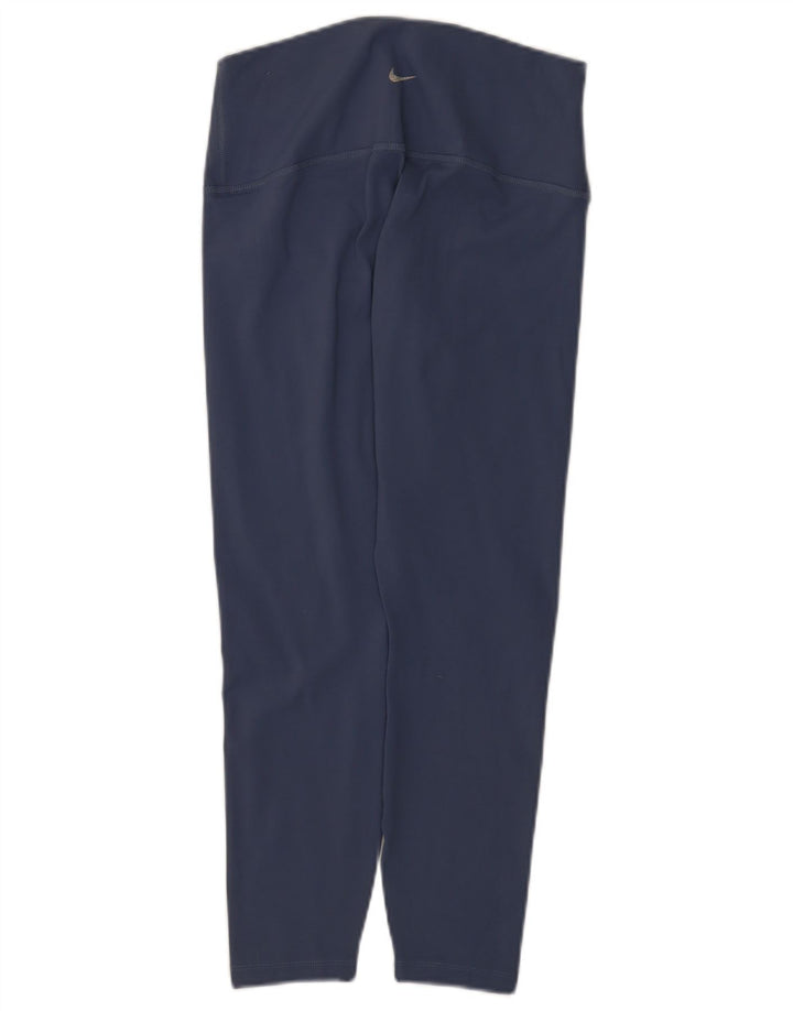 Damskie legginsy Nike Dri Fit UK 14, duże, granatowe, poliestrowe