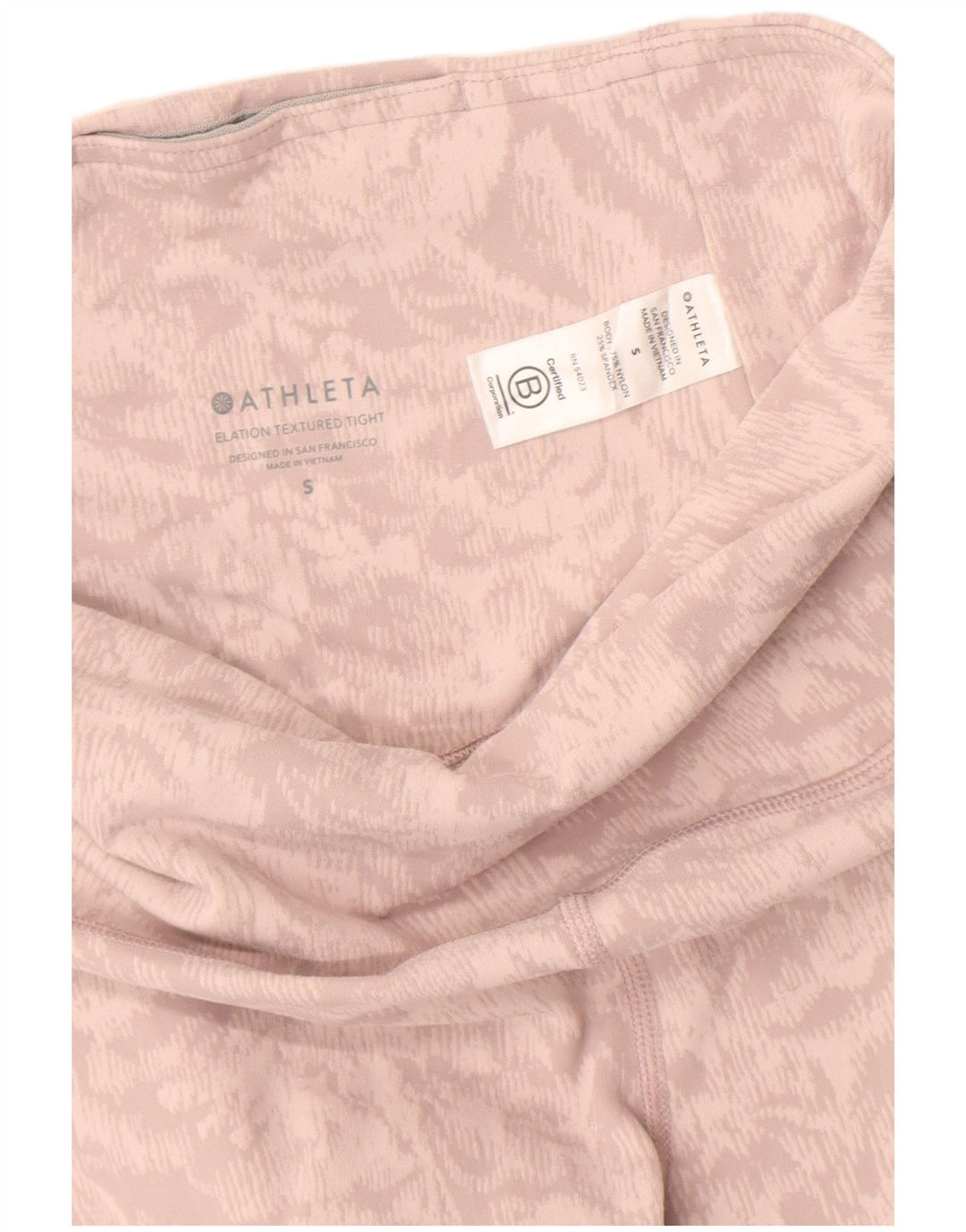 Damskie legginsy Athleta z abstrakcyjnym wzorem UK 8, mały, różowy nylon