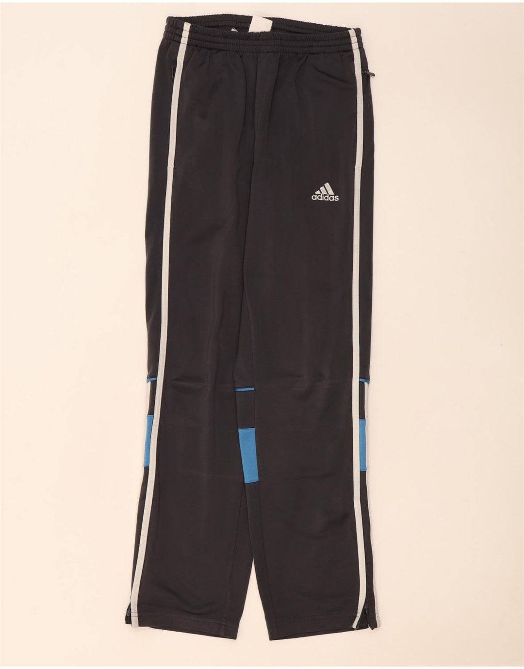 Chłopięce spodnie dresowe Adidas 11-12 lat Szary poliester z blokami kolorów