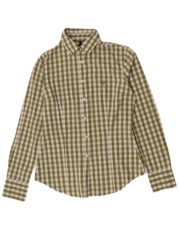 Koszula damska Benetton UK 10 Small Green Gingham Cotton