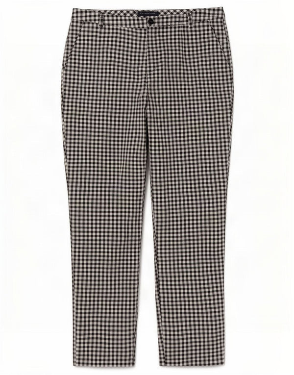 Marks & Spencer Womens Casual Trousers UK 14 Large W36 L28 Black Gingham