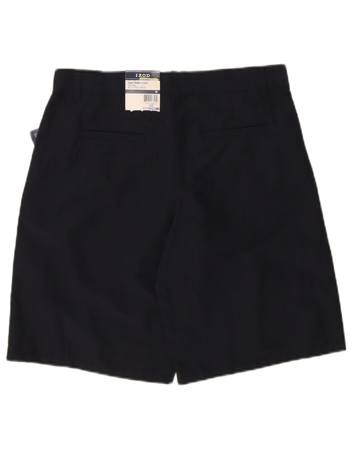 IZOD Boys Chino Shorts 15-16 Years W30  Navy Blue Polyester