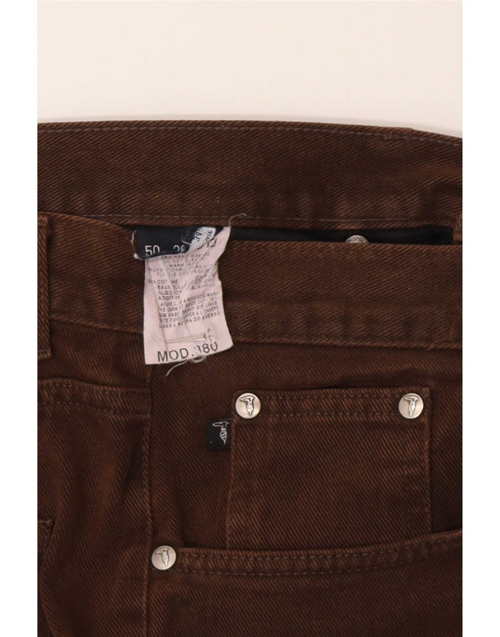 Męskie proste dżinsy Trussardi W34 L30 Brązowa bawełna