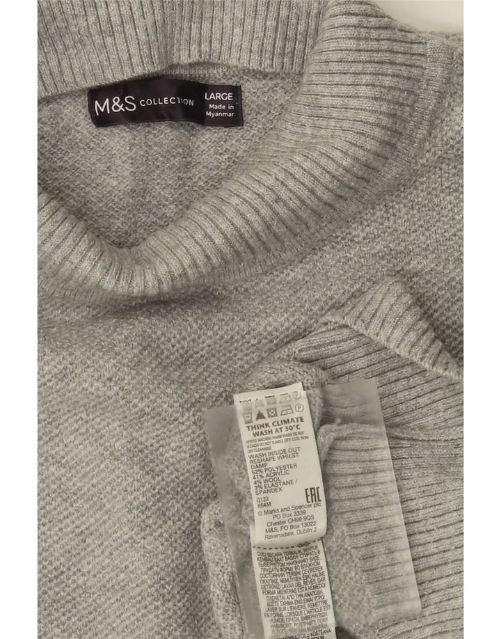 Marks & Spencer Damski sweter z golfem UK 16, duży, szary