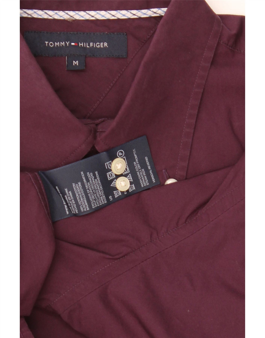 Koszula męska Tommy Hilfiger ze średniej fioletowej bawełny
