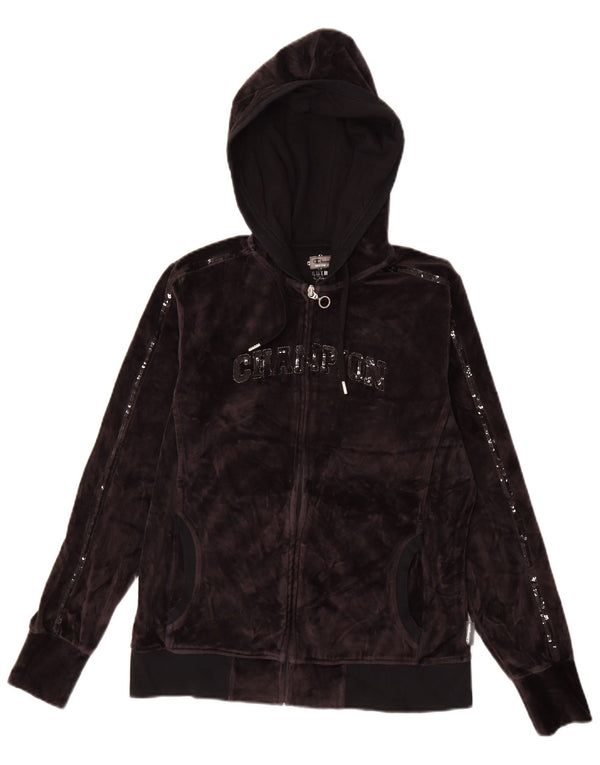 Damska bluza z kapturem Champion Heritage Fit Graphic Zip UK 14, duża, szara